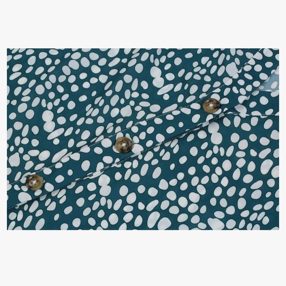 Green and White Short Sleeve Patterned Ruffle Mini Dress - Picture 4 of 11